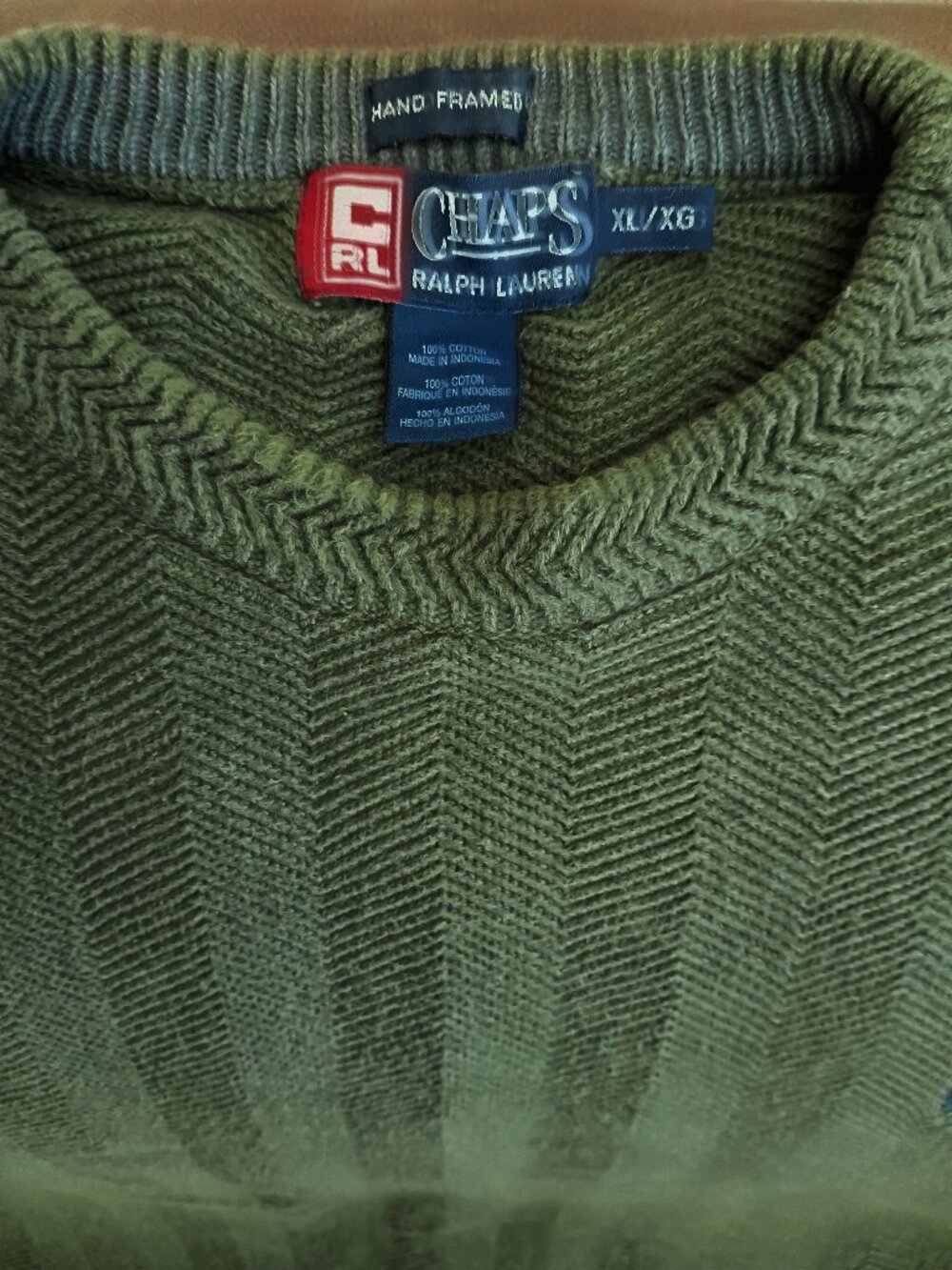 Chaps Ralph Lauren Mens Olive green sweater XL